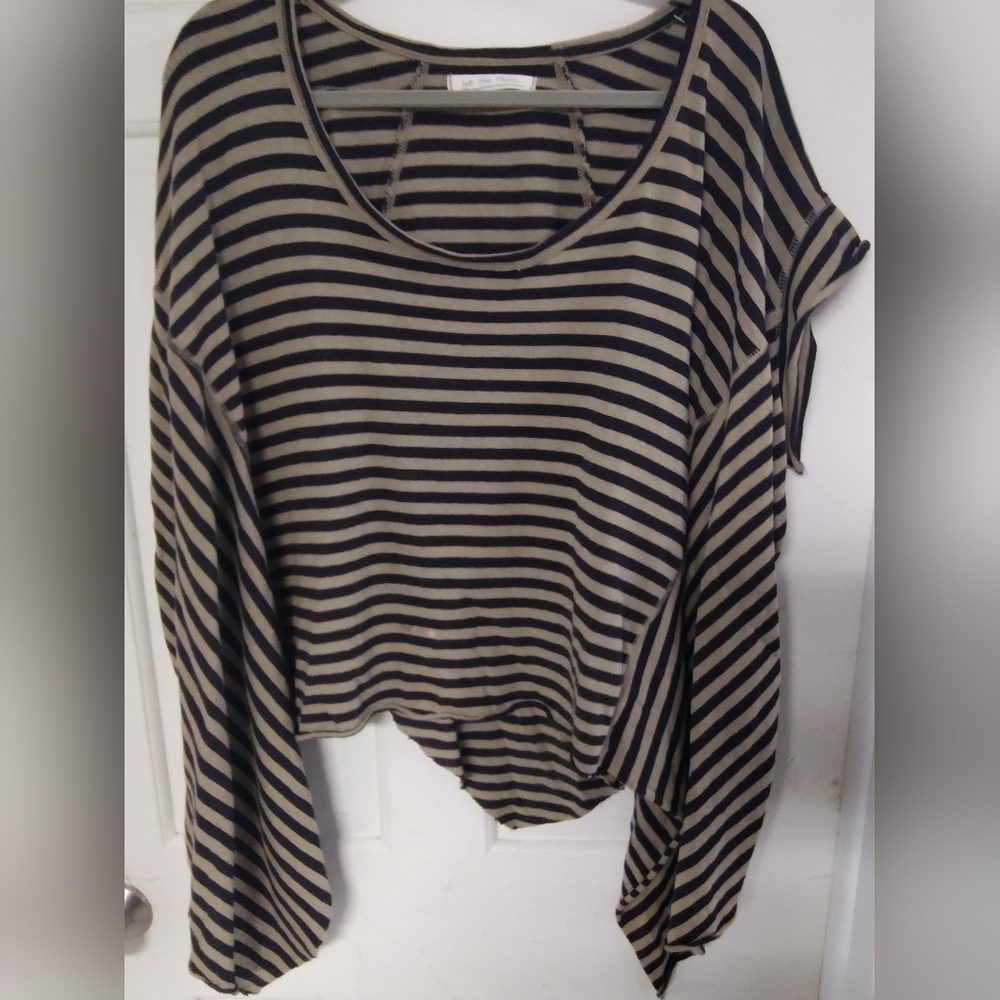 Striped Black and Tan Women's Top